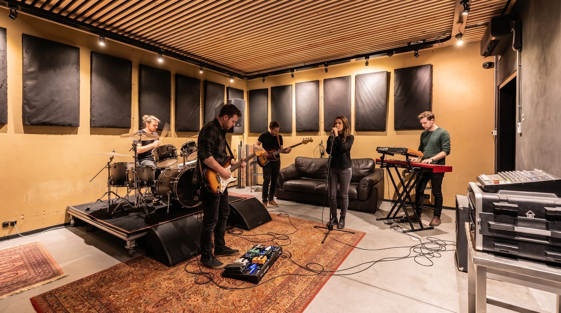 Full band in the Studio 6 live room